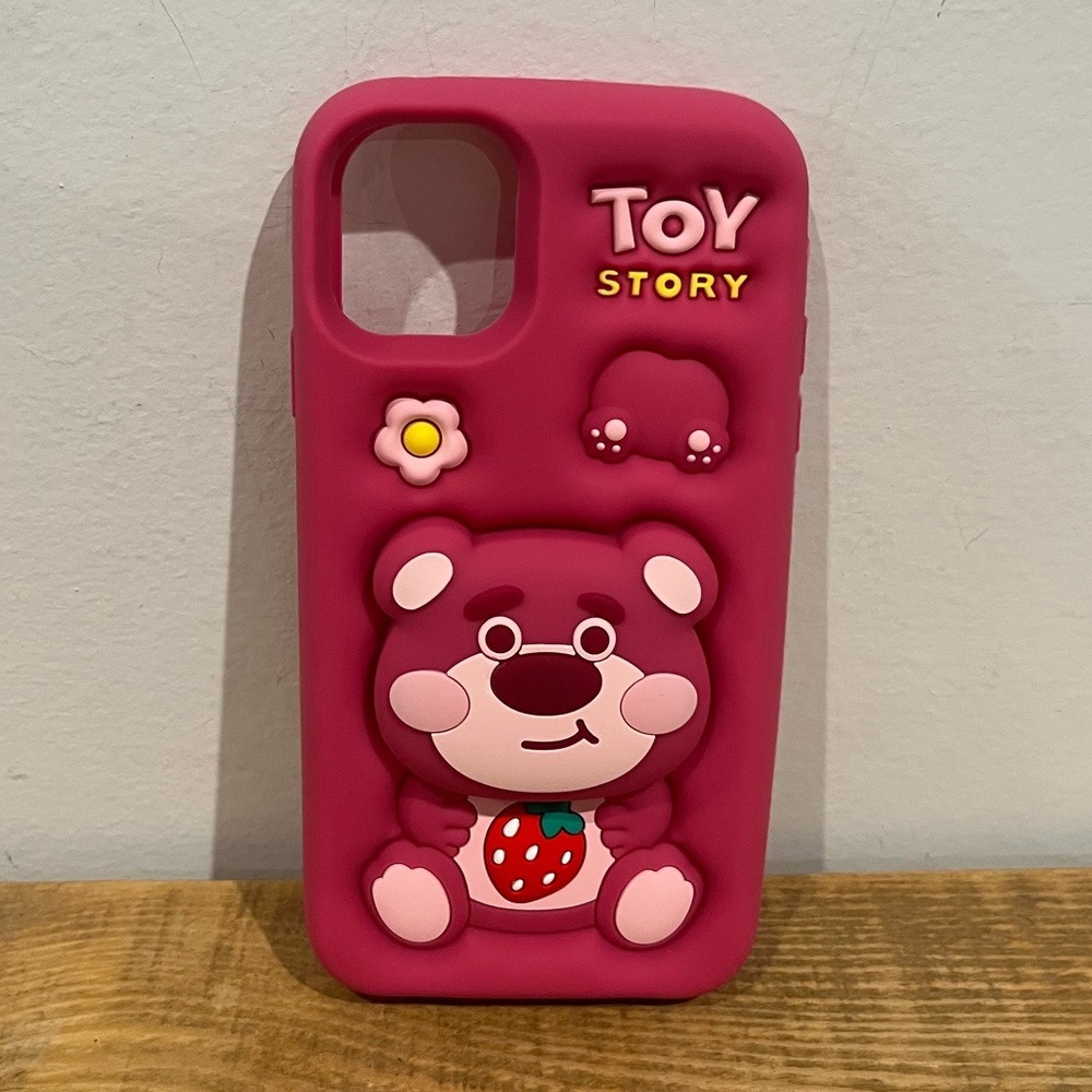 Toy Story iPhone 13 pink 3D phone case bear EUC